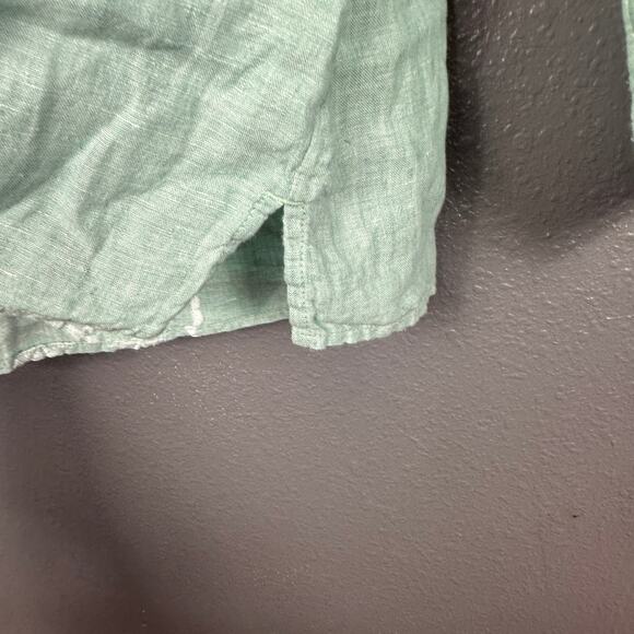 Joie Womens Blouse Boho Small 100% Linen Embroidered Pullover Green Tassels New - Picture 4 of 8